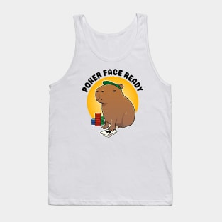 Poker face ready Capybara Tank Top